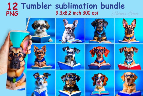 Dog and Book Tumbler Wrap Sublimation: A Back-to-School Design Solution for Educators, Pet Lovers & Small Business Owners