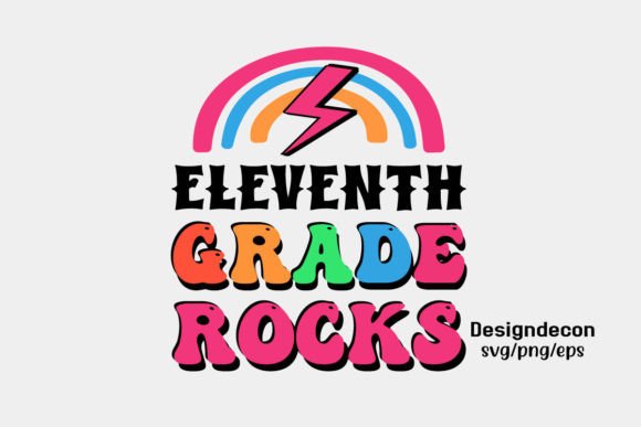 Eleventh Grade Rocks Retro SVG