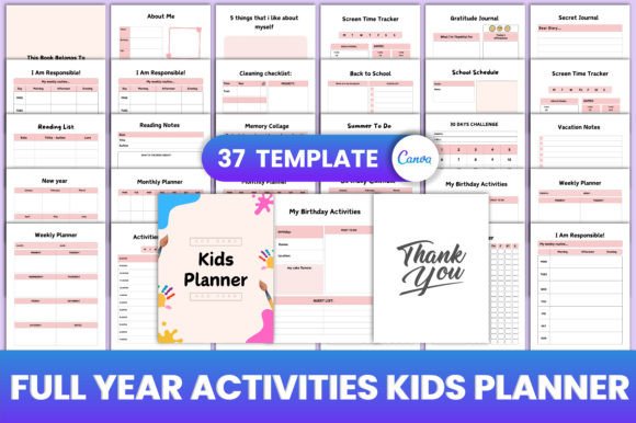 Full Year Activities Kids Planner Canva